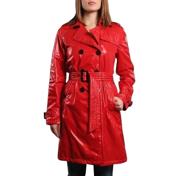 MONCLER Y2K Shiny Nylon Double Breasted Trench Coat Jacket - Picture 1 of 16